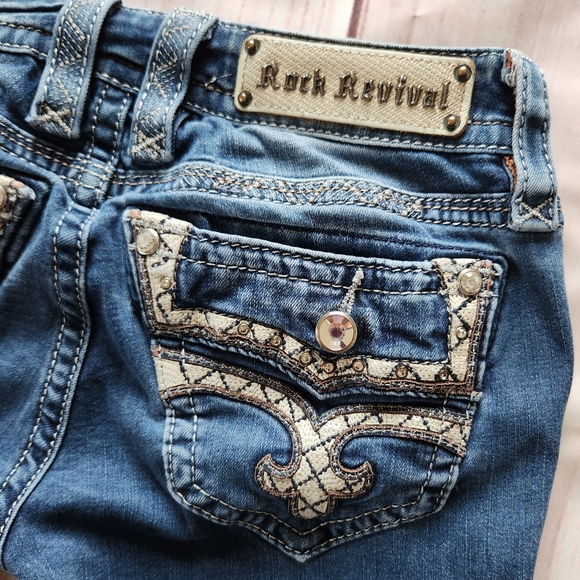 Rock Revival "Caress" Stretch Low Rise Bootcut Jeans Blue | Women's Size 26 - Picture 10 of 15